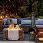 Relaxdays Outdoor Cast-Iron Terrace Oven Chimenea