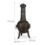 Relaxdays Outdoor Cast-Iron Terrace Oven Chimenea