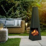 Dellonda Black Steel Wood Burner/Chiminea - DG105
