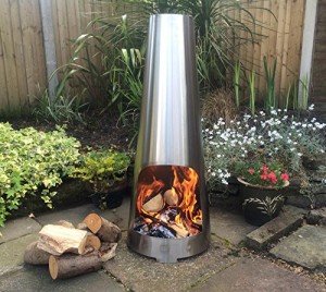 Stainless Steel 110cm Patio Cone Chimenea Heater