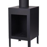 Square Black Metal Outdoor Fireplace