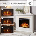 FlameKo Savannah White Fireplace with Realistic Flames