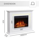 FlameKo Savannah White Fireplace with Realistic Flames