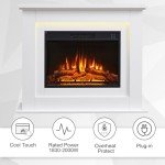 FlameKo Savannah White Fireplace with Realistic Flames