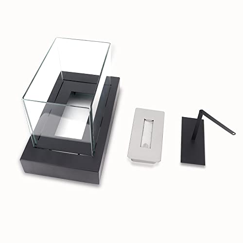 Portable Rectangular Tabletop Fire Bowl with Glass