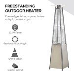 Outsunny 13KW Outdoor Gas Pyramid Heater - Silver