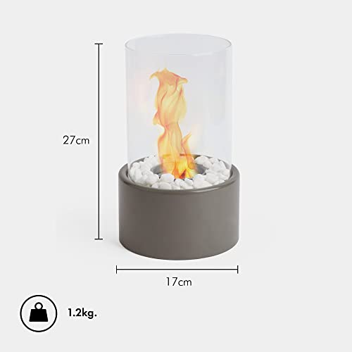VonHaus Portable Bioethanol Tabletop Fireplace - Grey