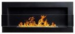 Modern Black Bio Ethanol Fireplace with Glass