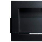 Modern Black Bio Ethanol Fireplace with Glass