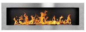 Modern Bio Ethanol Fireplace - 1200 x 400 Stainless Steel