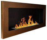 Modern Wall-Mounted Bio Ethanol Fireplace - Brown