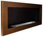 Modern Wall-Mounted Bio Ethanol Fireplace - Brown