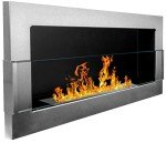Modern Bioethanol Fireplace 900 x 400 Stainless Steel