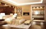 Modern Wall-Mounted Bio Ethanol Fireplace - Brown
