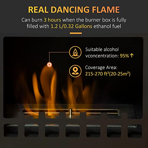 HOMCOM Freestanding Ethanol Fireplace and Heater