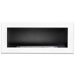 White Bioethanol Eco Smokeless Wall Fireplace 90x40cm