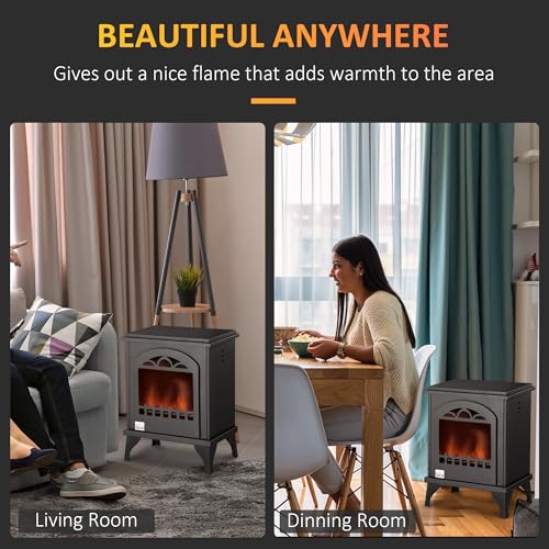 HOMCOM Freestanding Ethanol Fireplace and Heater