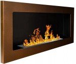 Brown Wall-Mounted Bio Ethanol Fireplace 1200 x 400