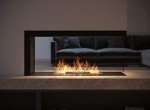 Wall-Mounted Bioethanol Fireplace with Protective Glass