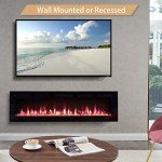 Wall-Mounted Electric Fireplace with 9 Flame Colors