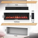 Wall-Mounted Electric Fireplace with 9 Flame Colors