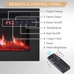 Wall-Mounted Electric Fireplace with 9 Flame Colors