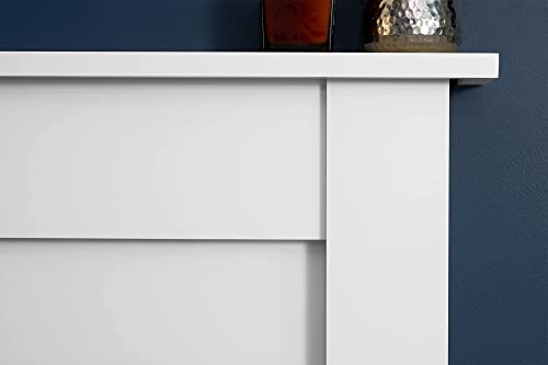 White Adam Sutton Fireplace with Brushed Steel Ethanol Fire