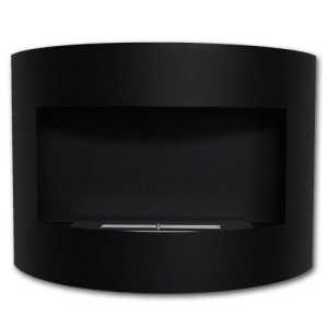 Riviera Deluxe Matte Black Bio Ethanol Fireplace