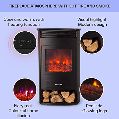 Klarstein Electric Fireplace with Remote and Timer