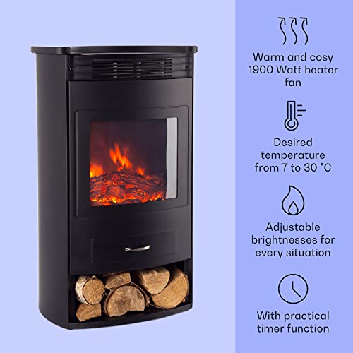Klarstein Electric Fireplace with Remote and Timer