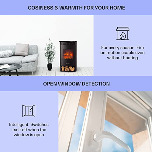 Klarstein Electric Fireplace with Remote and Timer