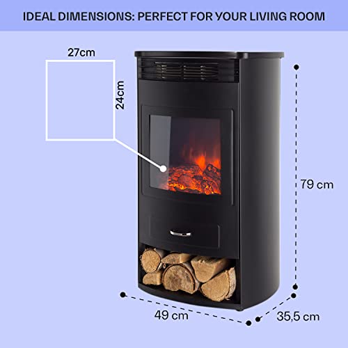 Klarstein Electric Fireplace with Remote and Timer