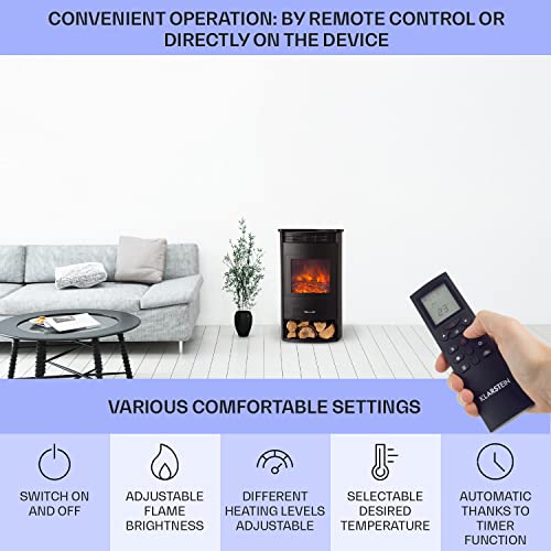 Klarstein Electric Fireplace with Remote and Timer