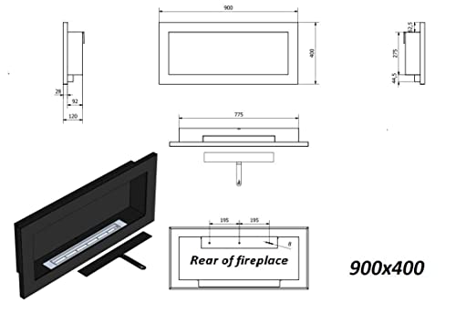 Modern White Wall-Mounted Bio Ethanol Fireplace