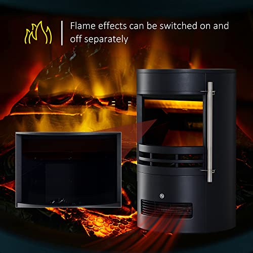 HOMCOM 900W Electric Freestanding Fireplace Heater