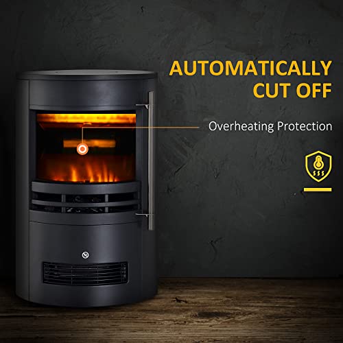 HOMCOM 900W Electric Freestanding Fireplace Heater