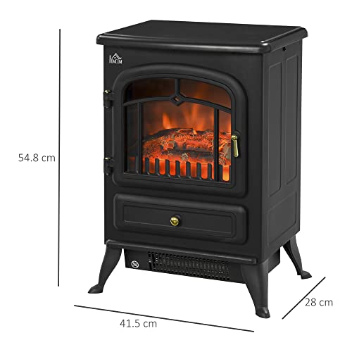 HOMCOM Portable Electric Fireplace with Log Effect