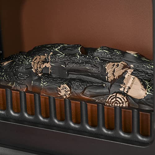 HOMCOM Portable Electric Fireplace with Log Effect