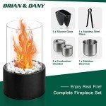 Indoor/Outdoor Bioethanol Tabletop Fireplace with Adjustable Flame