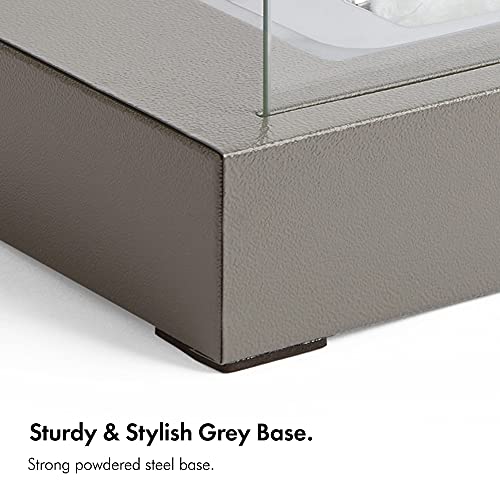 VonHaus Portable Tabletop Bioethanol Fireplace - Grey