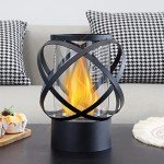 Portable Round Bioethanol Tabletop Fireplace 24cm