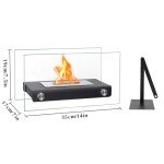 Portable Bioethanol Tabletop Fireplace with Glass