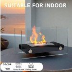 Portable Bioethanol Tabletop Fireplace with Glass
