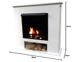 Deluxe White Ethanol Fireplace Model 001W