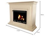 Berlin Deluxe XXL Cream Ethanol Fireplace with Extras