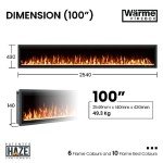 Wärme Panoramic Slim Frame Electric Fireplace 100