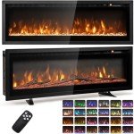 COSTWAY Electric Fireplace with Remote Control & Timer