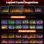 COSTWAY Electric Fireplace with Remote Control & Timer