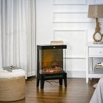 Homcom 180° Electric Fireplace Stove with LED Flame