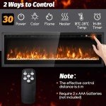 COSTWAY Electric Fireplace with Remote Control & Timer